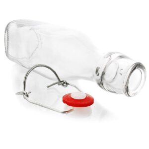 6 Swing Top Glass Bottles w/ Cleaning Brush For Kombucha Beer Brewing Clear 8 oz