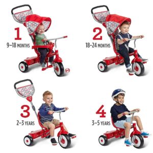 Radio Flyer Ultimate 4-in-1 Stroll ‘N Trike Ride On with 3-Point Harness, Red