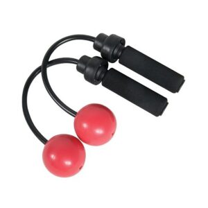 Power Systems Airope Pro Medium Resistance Compact Weighted Rubber Jump Rope Pair with Padded Grip Handles, Red