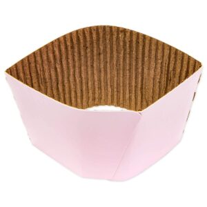 48-Pack Blush Pink Insulated Disposable Coffee Cups with Lids and Sleeves, 16oz Paper Hot Cup to Go for Wedding Reception, Girl Baby Shower Party