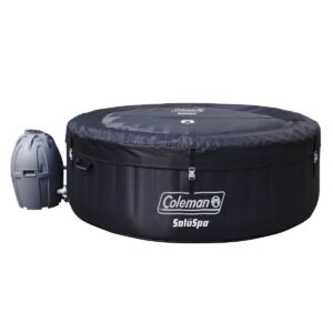 Coleman 13804-BW SaluSpa 4 Person Portable Inflatable Outdoor Round Hot Tub Spa with Air Jets, Pump, and 12 Replacement Filter Cartridges, Black