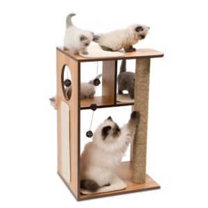 Catit Vesper V-Box Cat Scratcher - Walnut - L