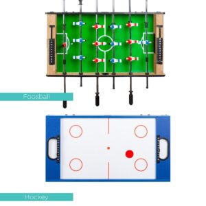 Best Choice Products 4-in-1 Multi Game Table, Childrens Arcade Set w/ Pool Billiards, Air Hockey, Foosball, Table Tennis