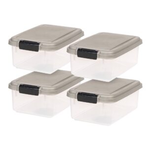 IRIS Airtight Pet Food and Treat Storage Container - Gray - 10lb - 4pk