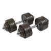 Everyday Essentials 105 Pound Adjustable Free Weight Dumbbell Set w/ Contoured Handle and Cast Iron Plates, Workout Equipment for Home Gym and Office