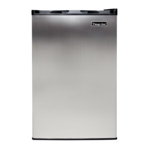 Magic Chef MCUF3S2 Compact Sleek 3 Cubic Foot Freestanding Mini Small Upright Freezer, Stainless Steel