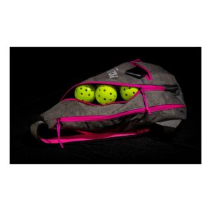 Franklin Sports Pickleball-X Elite Performance Official Sling Bag of the US OPEN - Gray/Pink