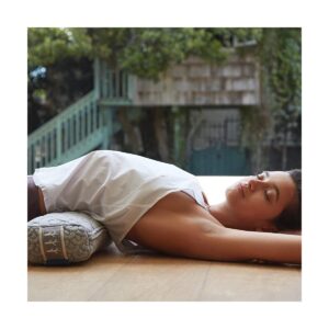 Brentwood Home Crystal Cove Pranayama Yoga Bolster Cushion, Buckwheat Fill Restorative Breathing Pillow, Made in California