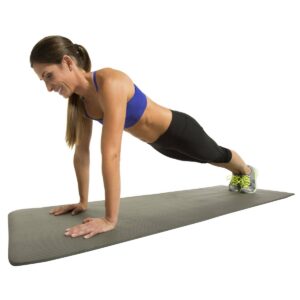GoFit Fitness Yoga Mat with Carry Strap - Gray (9.5mm)