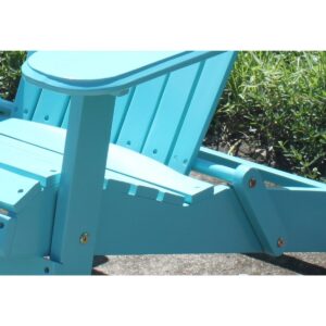 Northbeam Outdoor Lawn Garden Portable Foldable Wooden Adirondack Accent Chair, Deck, Porch, Pool and Patio Seating with 250 Pound Capacity, Teal