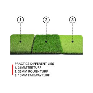 Rukket Sports 4 Piece Golf SPDR Portable Driving Range Net Bundle with Side Barrier Protective Wings, No Skid Hitting Mat, and Carrying Bag
