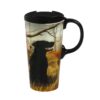 Evergreen Beautiful Black and Yellow Dogs Ceramic Perfect Cup - 4 x 5 x 7 Inches Indoor/Outdoor home goods For Kitchens, Parties and Homes