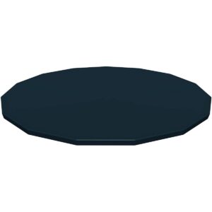 Bestway 58036E Flowclear Round PVC 10 Foot Pool Cover with Drain Holes for Above Ground Steel Pro and Power Steel Frame Swimming Pools, Black
