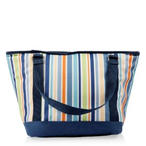 Oniva Topanga 19qt Cooler Tote Bag - Sky Blue with Multi Stripe Pattern