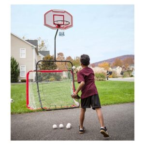 HearthSong - All-in-1 Outdoor Sports Set for Kids: Basketball, Baseball, Lacrosse, & Soccer