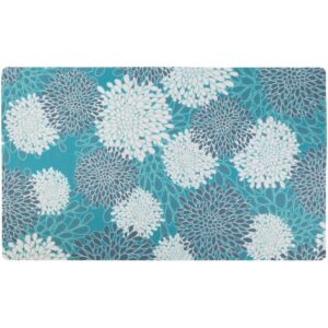 Drymate Dog and Cat Feeding Placemat - Blossoms Gray & White
