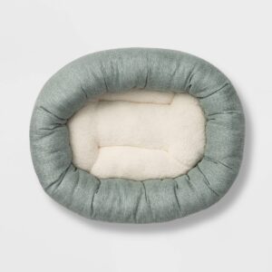 Rectangular Cuddler Faux Linen Dog Bed - S - Boots & Barkley™