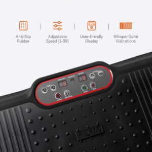 LifePro Portable Home Body Weight Training Fitness Exercise Workout Waver Vibration Plate Platform Equipment Machine Set with Resistance Bands, Black