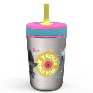 DreamWorks Trolls 12oz Stainless Steel Spill Proof Straw Tumbler - Zak Designs