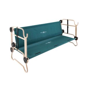 Disc-O-Bed Large Cam-O-Bunk Benchable Bunked Double Cot with Organizers, Green