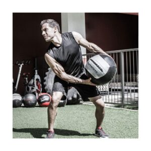 Dynamax DMX-MB18 18 Pound 14 Inch Diameter Exercise Weight Training Toning Medicine Ball for Home Gym Core Workout, Gray and Black
