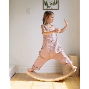 Kinderfeets Original Kinderboard Versatile Waldorf Wooden Balance Board for Toddlers, Teens, and Adults, Natural (2 Pack)