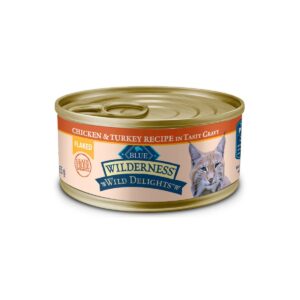 Blue Buffalo Wilderness Wild Delights Grain Free Flaked Chicken & Turkey In Tasty Gravy Premium Wet Cat Food - 5.5oz