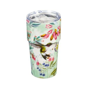 Evergreen Cypress Home Double Wall Ceramic Companion Cup with Tritan Lid, 13 OZ, Paradise Pond
