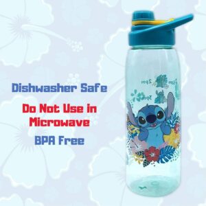 Silver Buffalo Disney Lilo & Stitch Tropical 28oz Plastic Water Bottle w/ Screw Lid