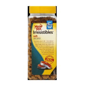 Meow Mix Irresistibles with Salmon Soft Chewy Cat Treats - 17oz