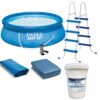 Intex 15' x 48" Inflatable Easy Set Above Ground Bundle with Pool Pump & Ladder and Pool Care 3 Inch Chlorine Tabs, 50 Pounds