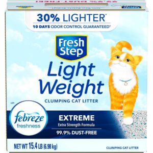 Fresh Step Lightweight Extreme Scented Litter with the Power of Febreze Clumping Cat Litter- 15.4lb
