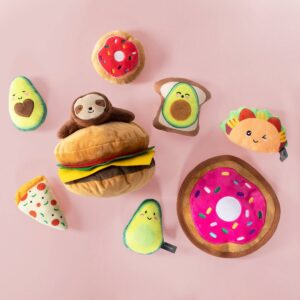 PetShop by Fringe Studio Sloth on a Hamburger Dog Toy