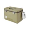 Engel 13 Quart Portable Insulated Live Bait Fishing Dry Box 18 Can Hard Airtight Cooler with Water Speed Aerator Pump and Removable Pull Net, Tan