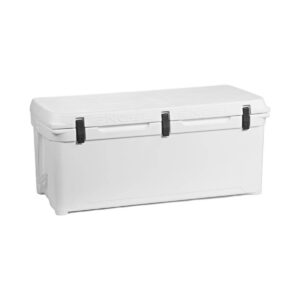 Engel 123 High Performance 108-Quart Portable Durable Rotomolded Airtight 130 Can Hard Cooler and Ice Box for Camping, Sports Events, & Fishing, White
