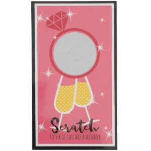 Paper Junkie 60-Pack Scratch Off Card Bridal Shower Games, Bachelorette Party Engaging Game Cards, Ring & Champagne Glasses Design in Pink