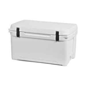 Engel High Performance 58-Quart Portable Seamless Rotomolded Airtight 70 Can Hard Cooler and Ice Box for Camping, Sports Events, and Fishing, White