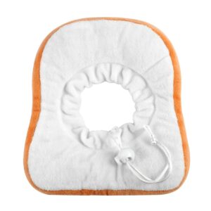 Cat Dog Surgery Recovery Collar, Bread Toast Wound Healing Protective Elizabethan Soft Pet Neck Cone Adjustable (Large, Neck Size 28-34cm)