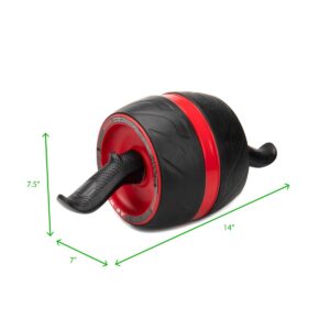 Mind Reader Ab Roller with Ergonomic Handles, Red and Black
