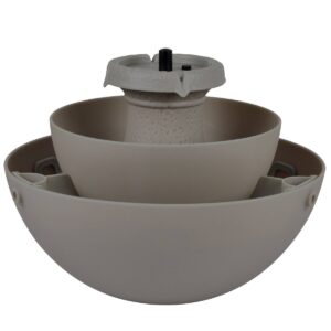8" 3-in-1 Polyresin Fountain Planter and Bird Feeder Taupe - Bernini