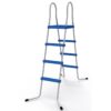 JLeisure 48 Inch 3 Step with Platform A Frame Deck Heavy Duty Metal Steel Frame Outdoor Backyard Above Ground Swimming Pool Ladder