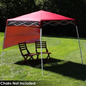 Sunnydaze 6' x 6' Top/7.5' x 7.5' Bottom Slant Leg Portable Backpack Canopy - Red