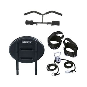 Total Gym XLS Men/Women Universal Total Body Training Foldable Home Gym Workout Machine with Squat Stand, Leg Pull, 2 Ankle Cuffs, and Exercise Chart