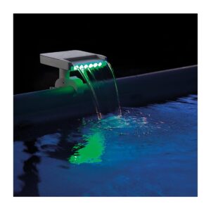 Intex 28090E Innovative Hydroelectric 3 Multi Colored LED Relaxing Waterfall Cascade Above Ground Swimming Pool Attachment, White