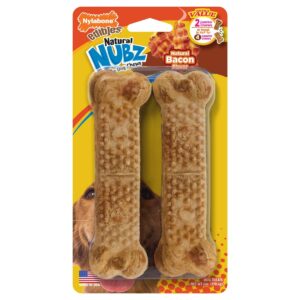 Nylabone Nubz Bacon Twin Pack Jumbo Dog Chews Dental Dog Treats