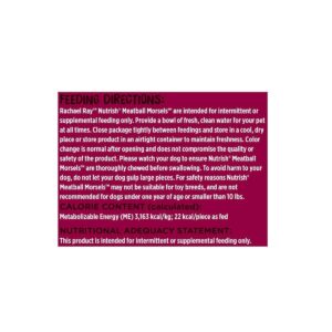 Rachael Ray Nutrish Meatball Morsels Grain Free Chewy Dog Treats Beef Chicken & Bacon Recipe 12oz