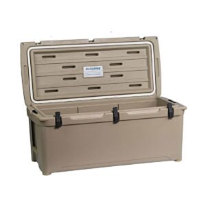 Engel 123 High Performance 108-Quart Portable Durable Rotomolded Airtight 130 Can Hard Cooler and Ice Box for Camping, Sports Events, & Fishing, Tan