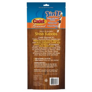 Cadet Shish Kabobs Rawhide Dog Treats - 4pk - XL