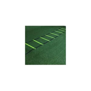 HolaHatha 20 Foot 12 Rung Adjustable Portable Sports Agility Speed Fitness Training Ladder Equipment for Football, Baseball, and Soccer, Black/Yellow
