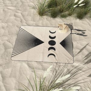Emanuela Carratoni Moon Phases on Mountains Picnic Blanket - Deny Designs